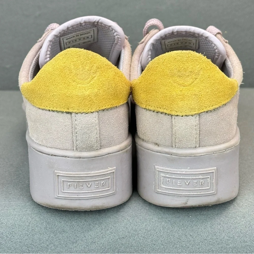 Fiever Suede Sneakers EU 39 US 8.5 Powder Pink Leather Platform Made in Brazil